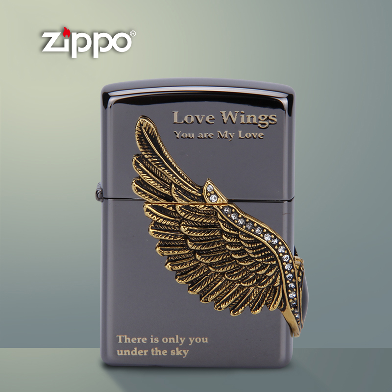 Original ZIPPO Lighter Black Ice Fly love to fly higher heaven to make wing wings love ZBT-1-16a