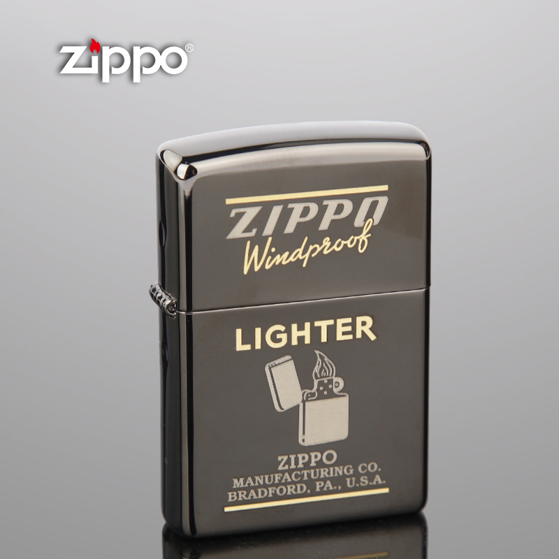 Original counter ZIPPO Chippo Lighter Bradford Manufacturing Place Black 28535