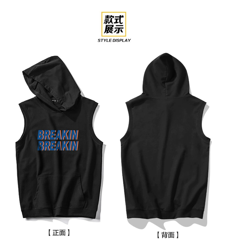 Thanh niên vest nam thương hiệu in cotton xu hướng cá tính sinh viên lỏng lẻo tay ngắn tay nam vest áo thun - Áo vest cotton áo ba lỗ tanktop nam