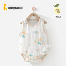 Child Thai Newborns One-piece Clothes 2-18-month Baby Harclothes Climbing Suit Summer Thin vest Vest Bag Fart Clothes Baby Clothes