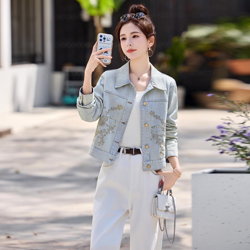 Trendy Denim Jacket for Women 2026 Spring New Style Super Popular Unique Beautiful Exquisite Design Short Jacket