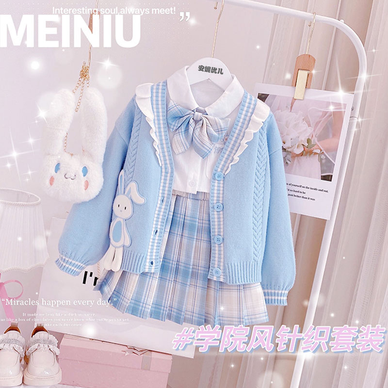 女の子 JK スーツスカート 2025 新しい子供服少女ファッショナブルな服西洋スタイルカレッジスタイルスカート春と秋