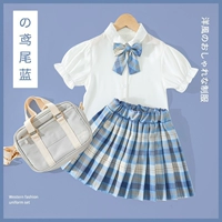 Синий комплект, юбка