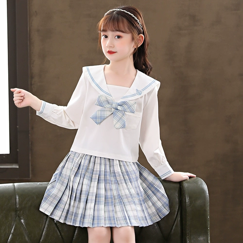Летняя студенческая юбка в складку для школьников, детский комплект, летняя одежда, детская одежда