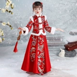 Зимнее ханьфу, красный детский зимний пуховик, китайский стиль