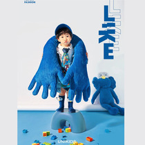 Childrens photography props blue palm long strip pillow creative indoor photo decoration photo studio baby doll pillow