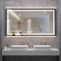 Smart bathroom mirror with frame anti-fog bathroom mirror wall-mounted touch screen led light mirror bathroom bathroom mirror