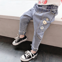 Girls autumn jeans 2021 new foreign style trousers women Baby childrens clothing spring and autumn fashion autumn childrens pants