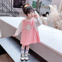 Baby girl dress autumn 2021 New Spring Autumn Childrens foreign style T-shirt princess dress girl long sleeve skirt 3