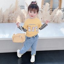 Girls T-shirt long sleeve 2021 new spring and autumn baby cartoon cotton T-shirt children childrens foreign style base shirt