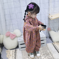 Girls jumpsuit 2021 new spring and autumn children wear clothes loose children Foreign style Korean version of female baby autumn clothes