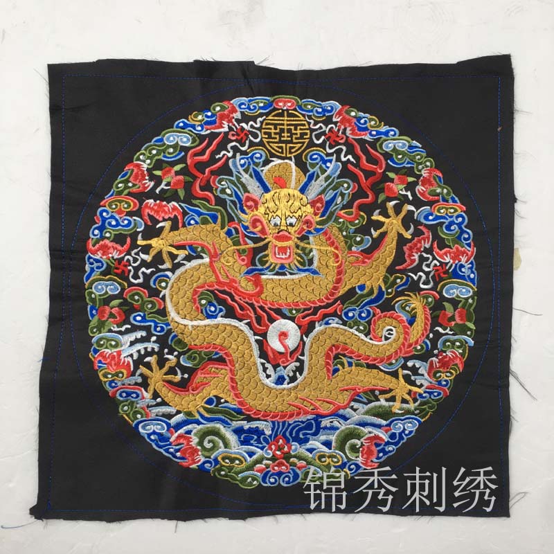 宋清代龙图补子刺绣一品文官延禧同款布丁中国风官服刺绣绣花布