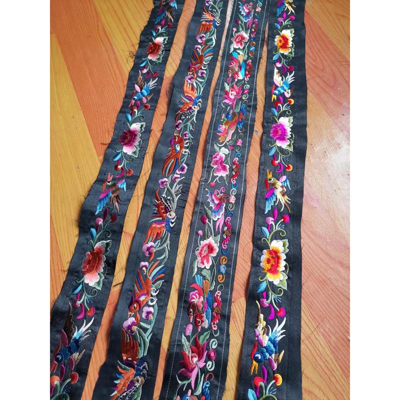 National Wind Embroidery Handy Weaving Bag with Embroidery Decoration Band Accessories Cap Accessories Wide Bag Bag Bag