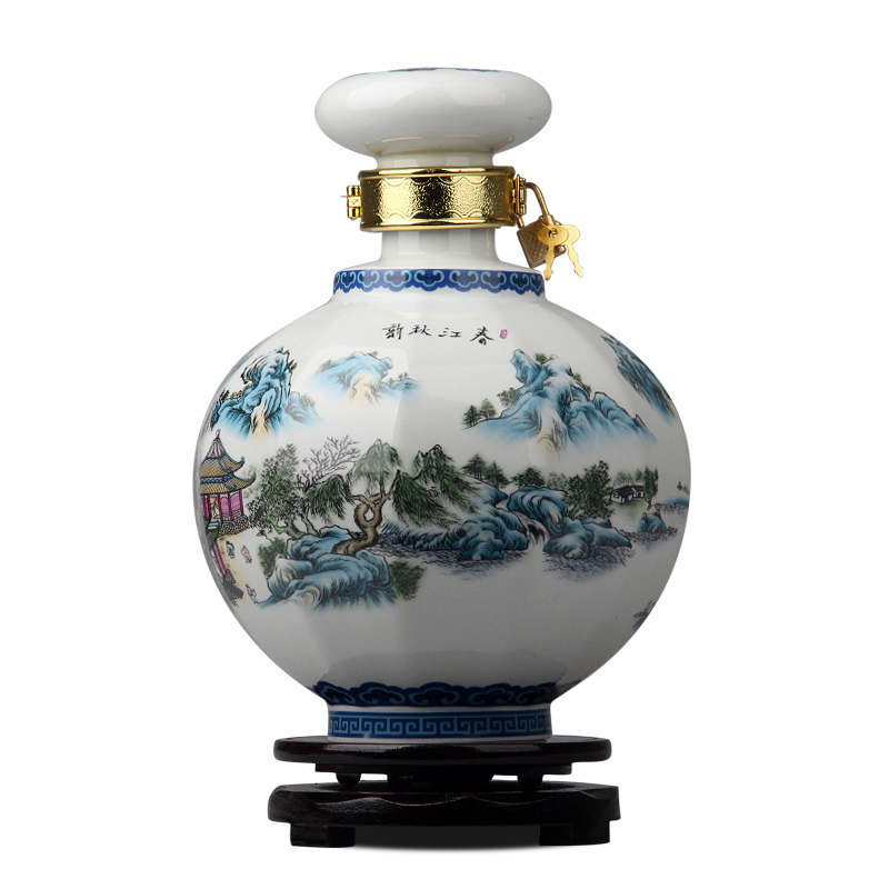 Archaize of jingdezhen ceramic bottles 1 catty 3 kg 5 jins of empty wine bottles creative household sealed jar liquor jugs