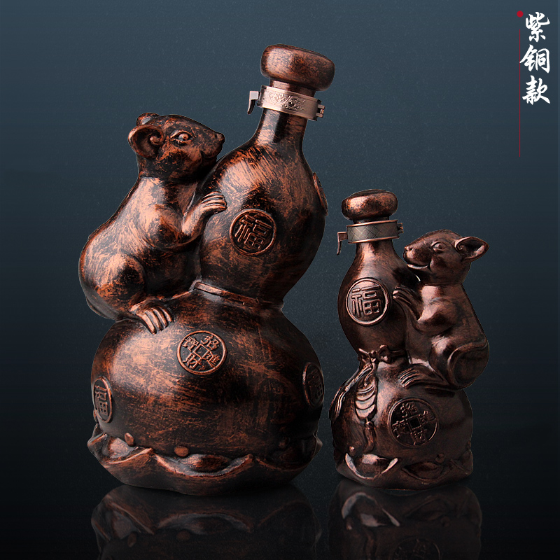 Small bottle ceramic jar 1 catty three catties 5 jins of jin creative gourd hip flask with ancient antique bottles