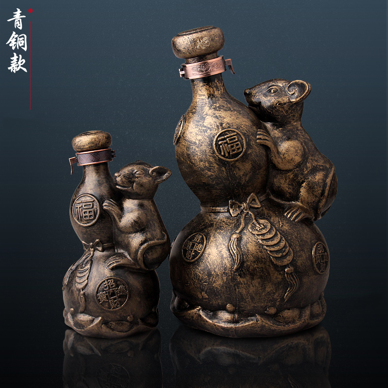 Small bottle ceramic jar 1 catty three catties 5 jins of jin creative gourd hip flask with ancient antique bottles