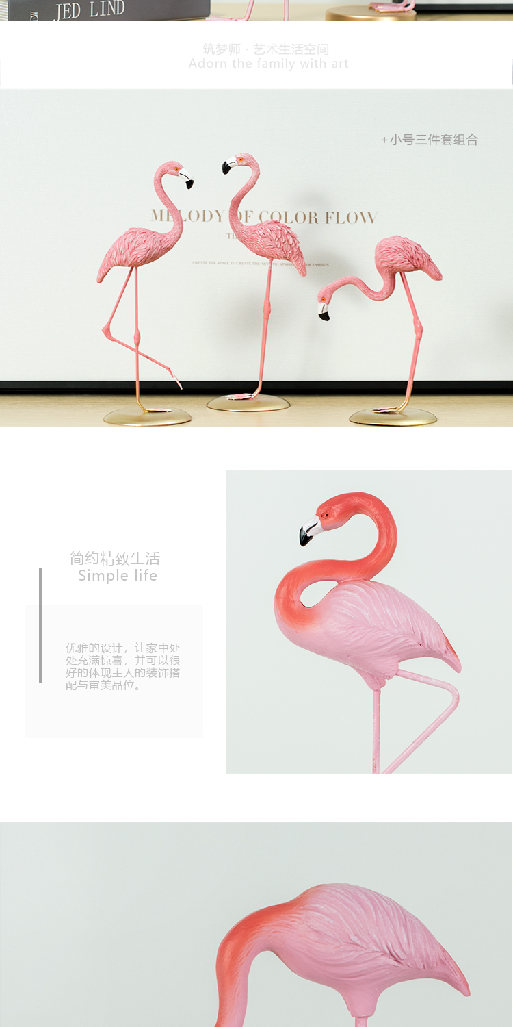 ★ Bắc Âu phong cách flamingo đồ trang trí sáng tạo trang trí nhà phòng khách TV nội thất thiết kế spa mini tại nhà
