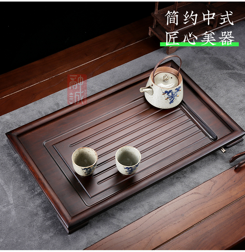 Bamboo tea tray with simple circular tray was kung fu tea set drop dry plate of small reservoir type tea tea table