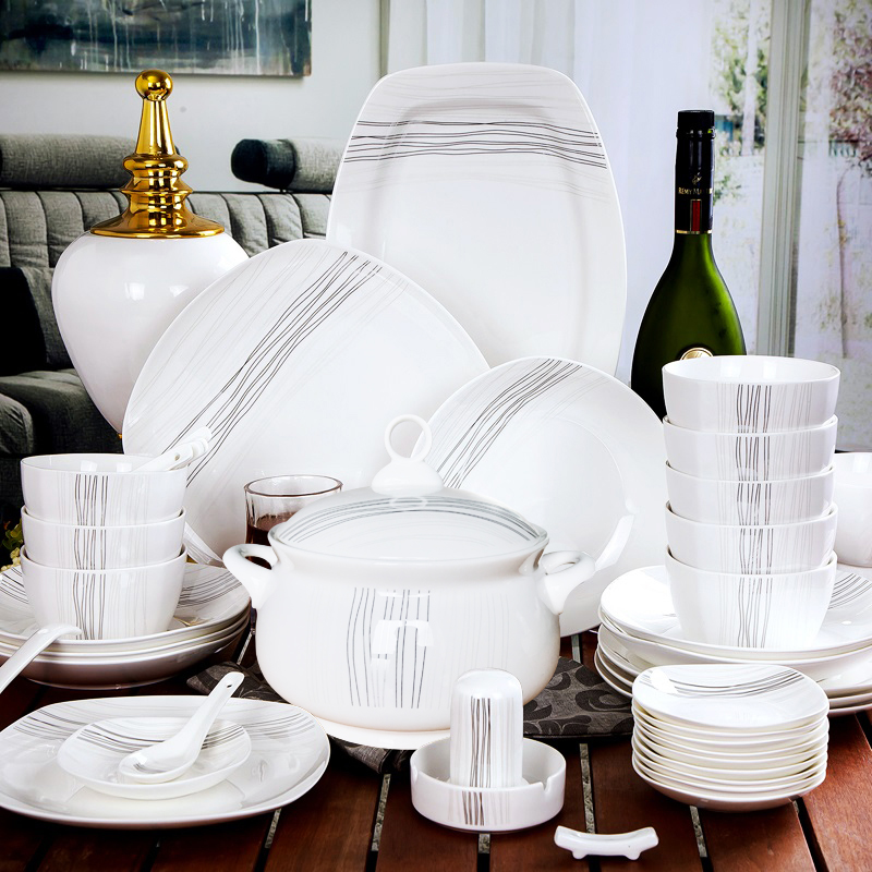 Dishes suit household combination of European jingdezhen ipads porcelain tableware Dishes chopsticks Chinese ceramic bowl Dishes for dinner