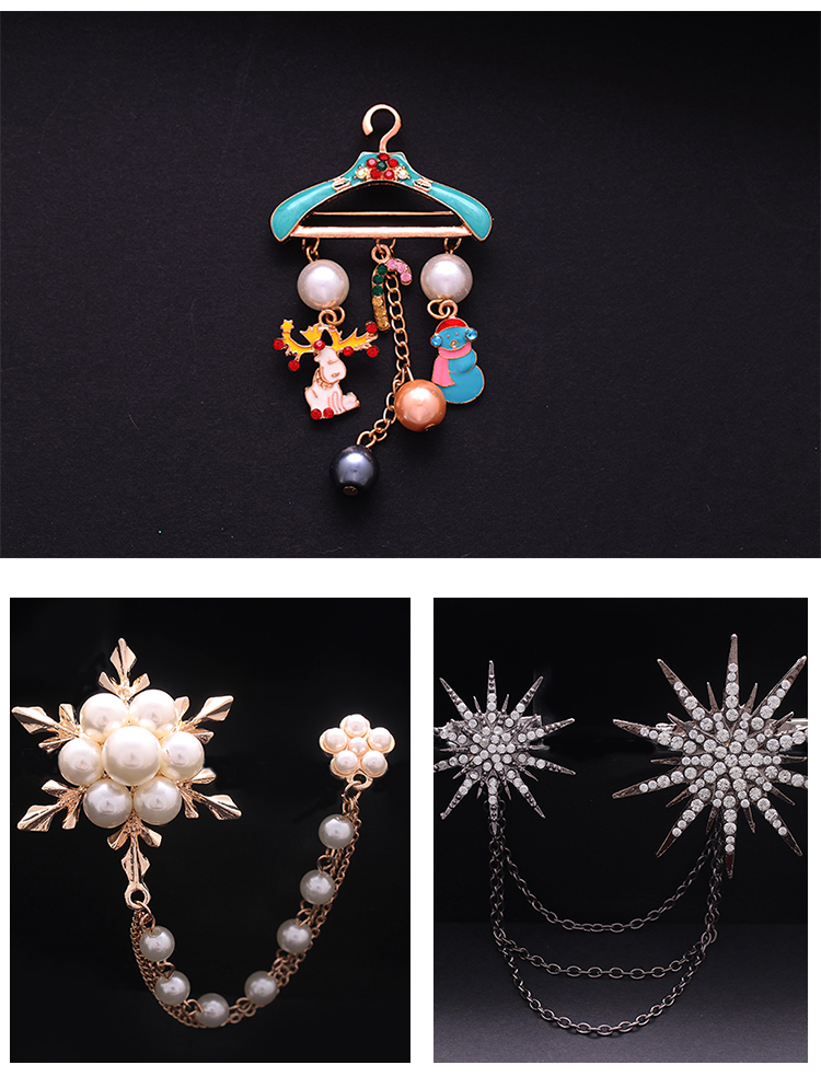 Ưu đãi đặc biệt Giáng sinh trâm tuyết bông tuyết chuông garland snowman vận chuyển retro trâm trang trí pin quà tặng hoa cài áo