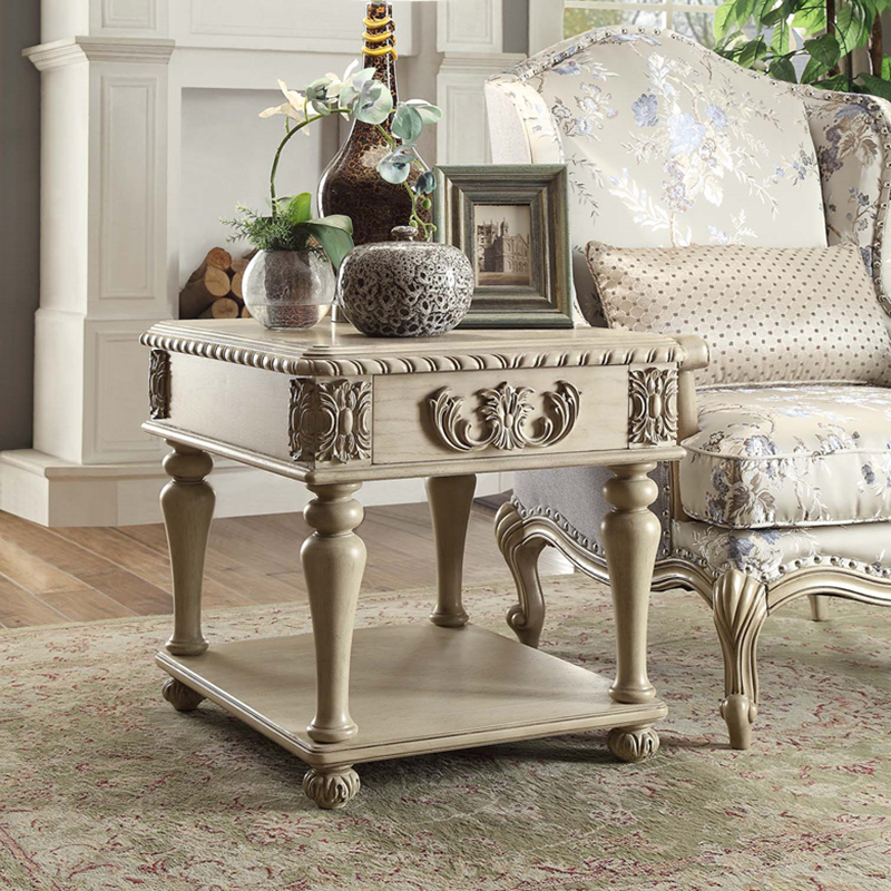 American countryside solid wood carved lace a few sofa corner a few French style retro to the old guest hall square small tea table side table