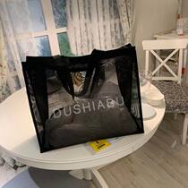 Mommy Bag Large Multifunction Large Capacity Mother & Baby Bag Single Shoulder Bag Mesh Yarn Transparent Beach Bag Fitness Bag shopping bag