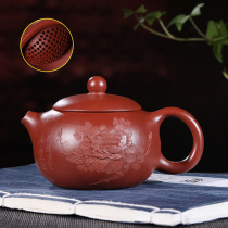 Yixing purple clay pot original mine Dahongpao Zhu mud black cinnabar flower blossom rich Xi Shi pot tea set