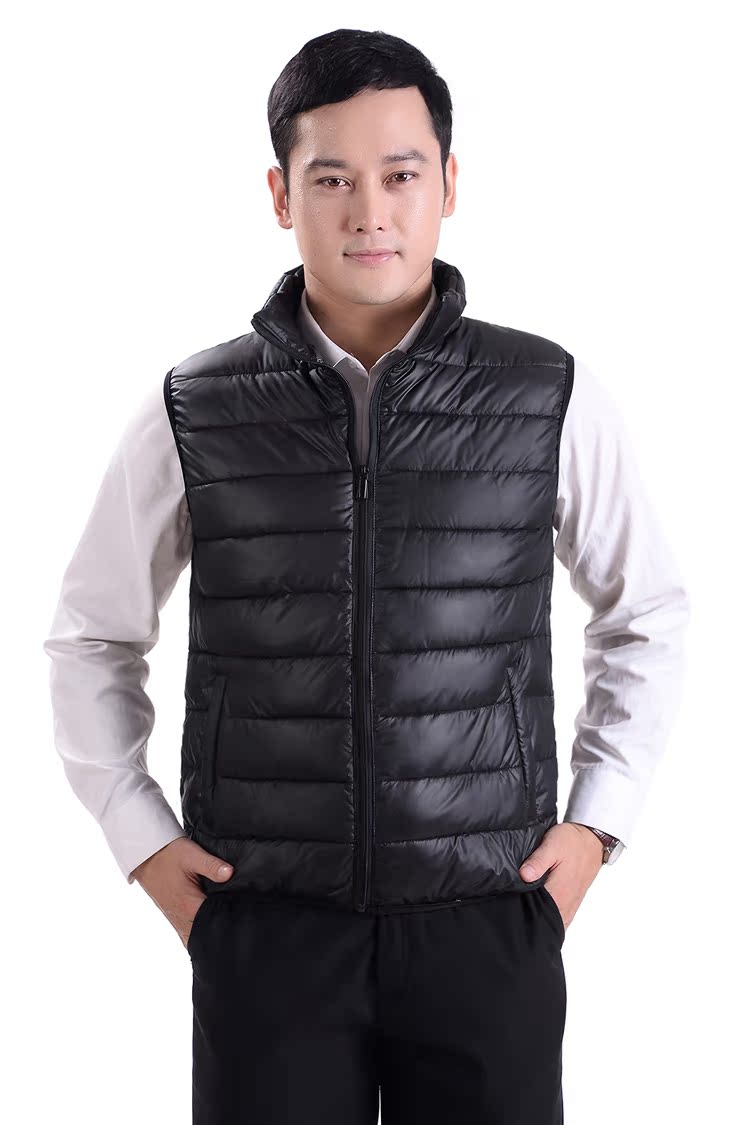 Áo vest nam cotton mùa thu đông dày trẻ trung xuống áo ấm cotton trung niên vest ngắn vest ngoài mặc áo ba lỗ trắng