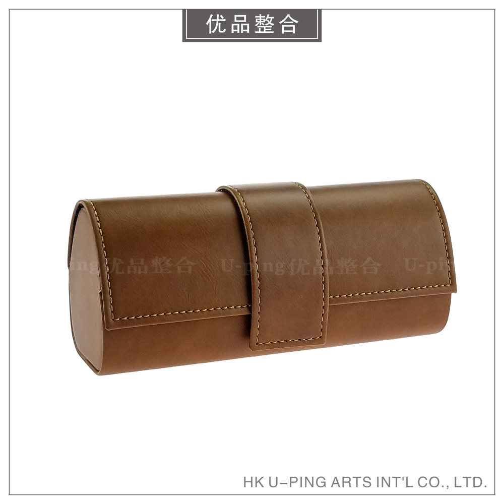 Boutique modern minimalist model room decoration soft decoration brown leather glasses case creative home furnishings BJ33-1