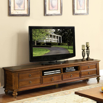 American solid wood TV cabinet small apartment living room home custom cabinet retro coffee table combination cabinet short cabinet