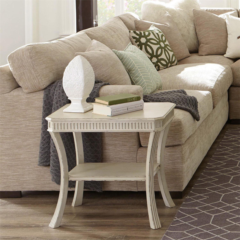 French retro solid wood side table sofa corner table small apartment living room small table American square coffee table balcony small tea table