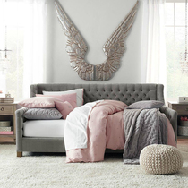 American solid wood childrens bed multi-function sofa bed fabric living room dual use 1 5 meters boy girl bed single bed