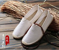 2019 giày nam mới giản dị bằng vải thoáng khí phẳng với phong cách dân tộc khâu tay giày vải cotton - Plimsolls giày tập gym nam