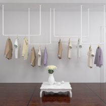 Clothing store display rack wall water pipe hanging hanger U-shaped side hanging shelf Wedding dress ceiling hanging display rack