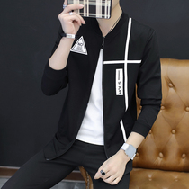 Spring cardigan baseball suit mens Korean slim teen couple sweater Trendy mens casual boys jacket