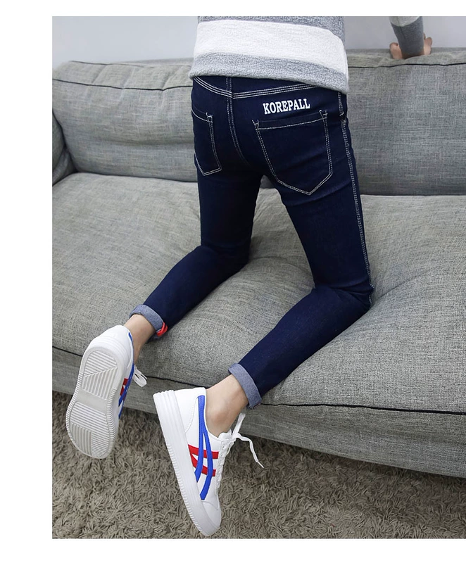 Mùa hè đen kéo dài chín điểm quần jeans nam phiên bản Hàn Quốc của quần tu luyện 9 điểm chân quần thủy triều nam mỏng phần quần nam - Quần jean áo nam đẹp