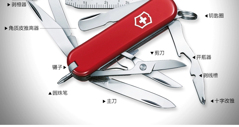 Victorinox Swiss Army Knife 0.6385 Mini đa năng Saber 58mm Swiss Tool Small Army Knife