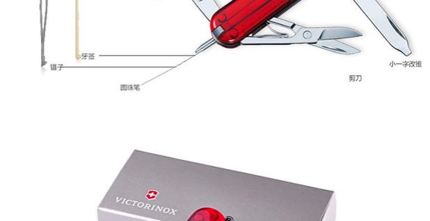 Dao chính hãng Vickers Swiss quân đội 58mm (màu đỏ trong suốt) 0.6365.T dao gấp Thụy Sĩ đa chức năng bộ dao làm bếp Đức