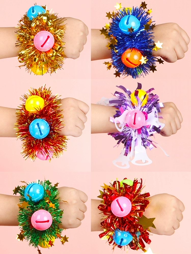 Танцующий детский цветок на запястье для детского сада, резинка, колокольчик, браслет