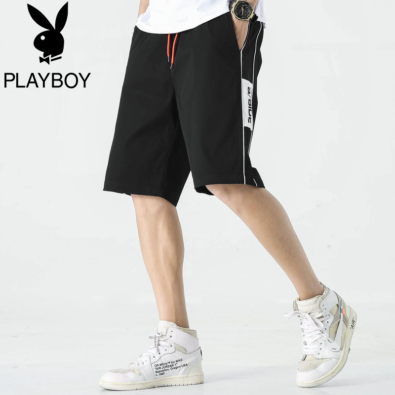 Playboy kem quần short bình thường của nam giới xu hướng lỏng lẻo bên ngoài mặc mùa hè năm điểm quần quần bãi biển mỏng