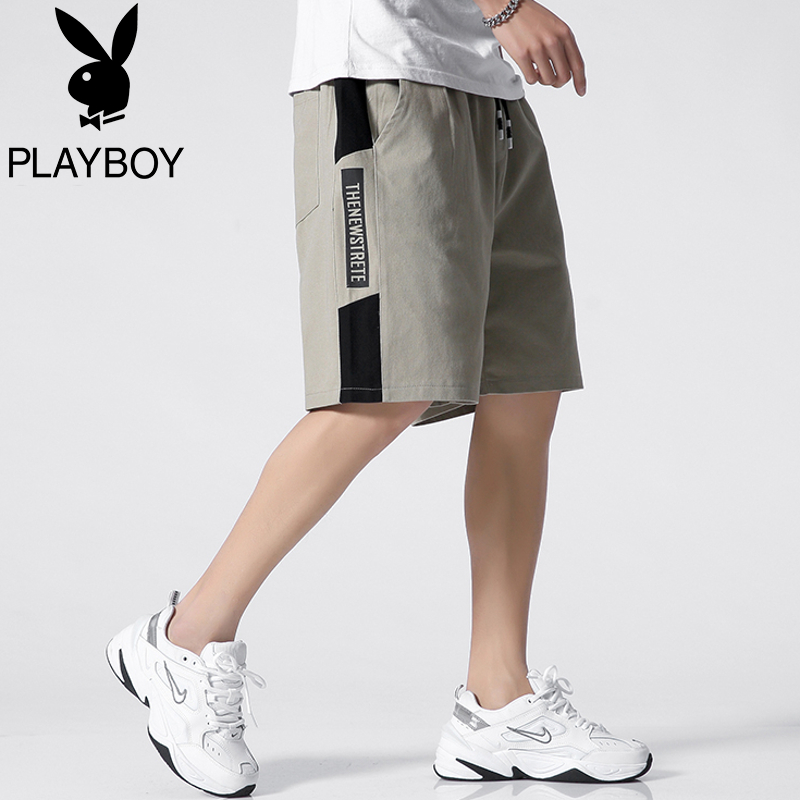 Playboy quần short bình thường của nam giới mùa hè Hàn Quốc phiên bản của xu hướng quần lỏng lẻo của nam giới mỏng bên ngoài mặc ingons năm điểm quần