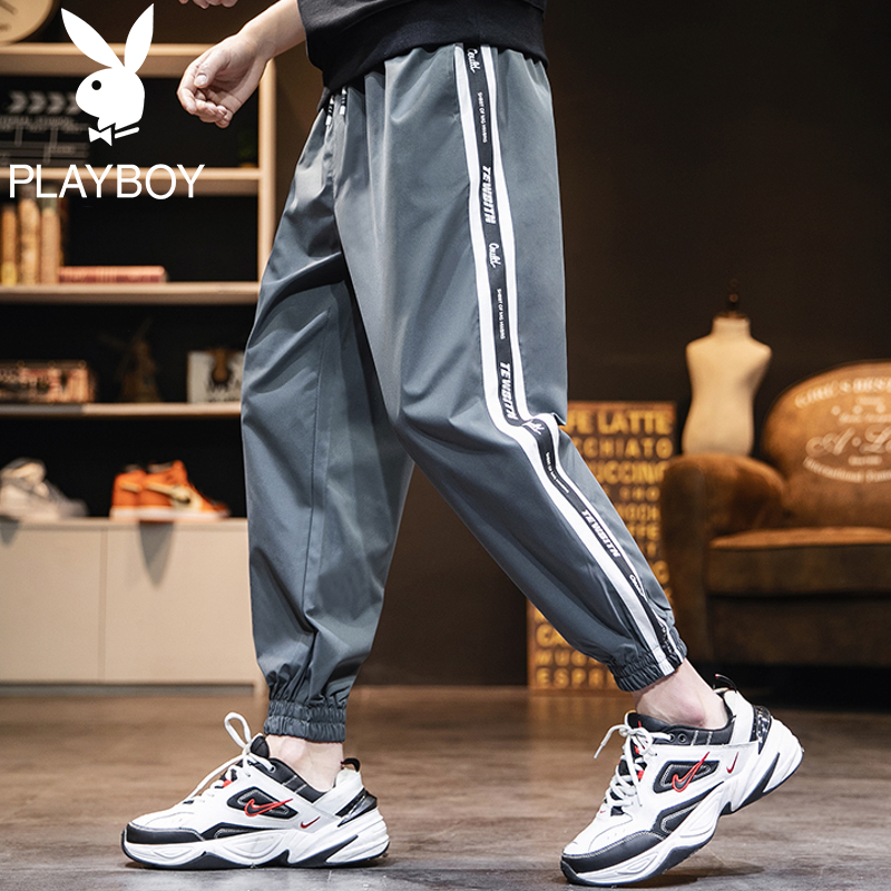 Playboy workpants nam giới thường quần dài Hàn Quốc phiên bản của mùa hè xu hướng loose-fitting bó thẻ chân chín điểm quần