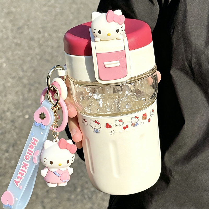 High-Quality Straw Glass Cup 2026 New Model Cute for Girls Office Anti-Scalding Tea Infuser Double Drink Coffee Cup