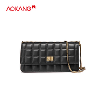 Aokang womens bag New cowhide diamond chain shoulder bag shoulder bag fashion wild Aokang official flagship store