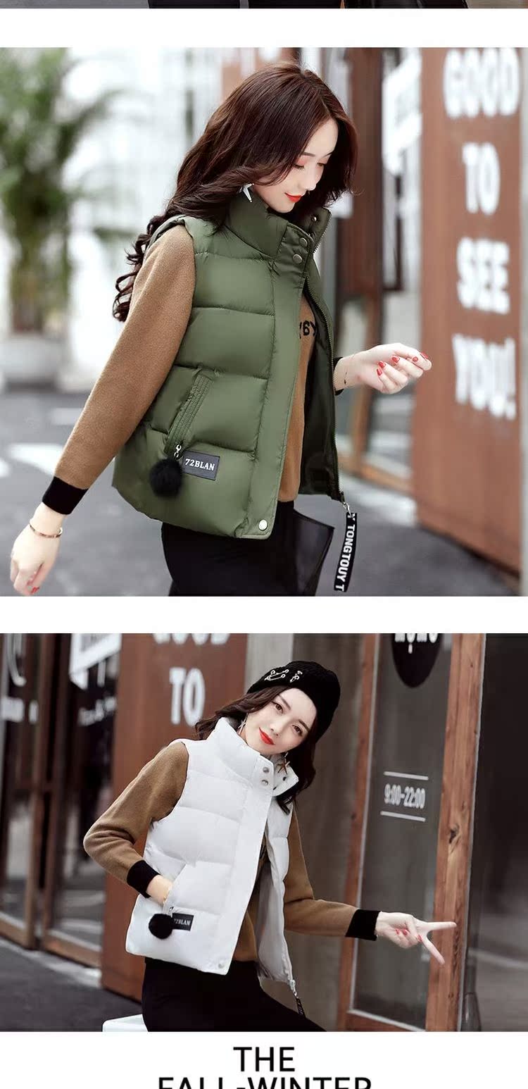 Mùa thu đông 2018 của phụ nữ mới xuống áo vest nữ Phần ngắn phiên bản Hàn Quốc của eo là áo khoác cotton mùa đông mỏng shop quần áo nữ gần đây
