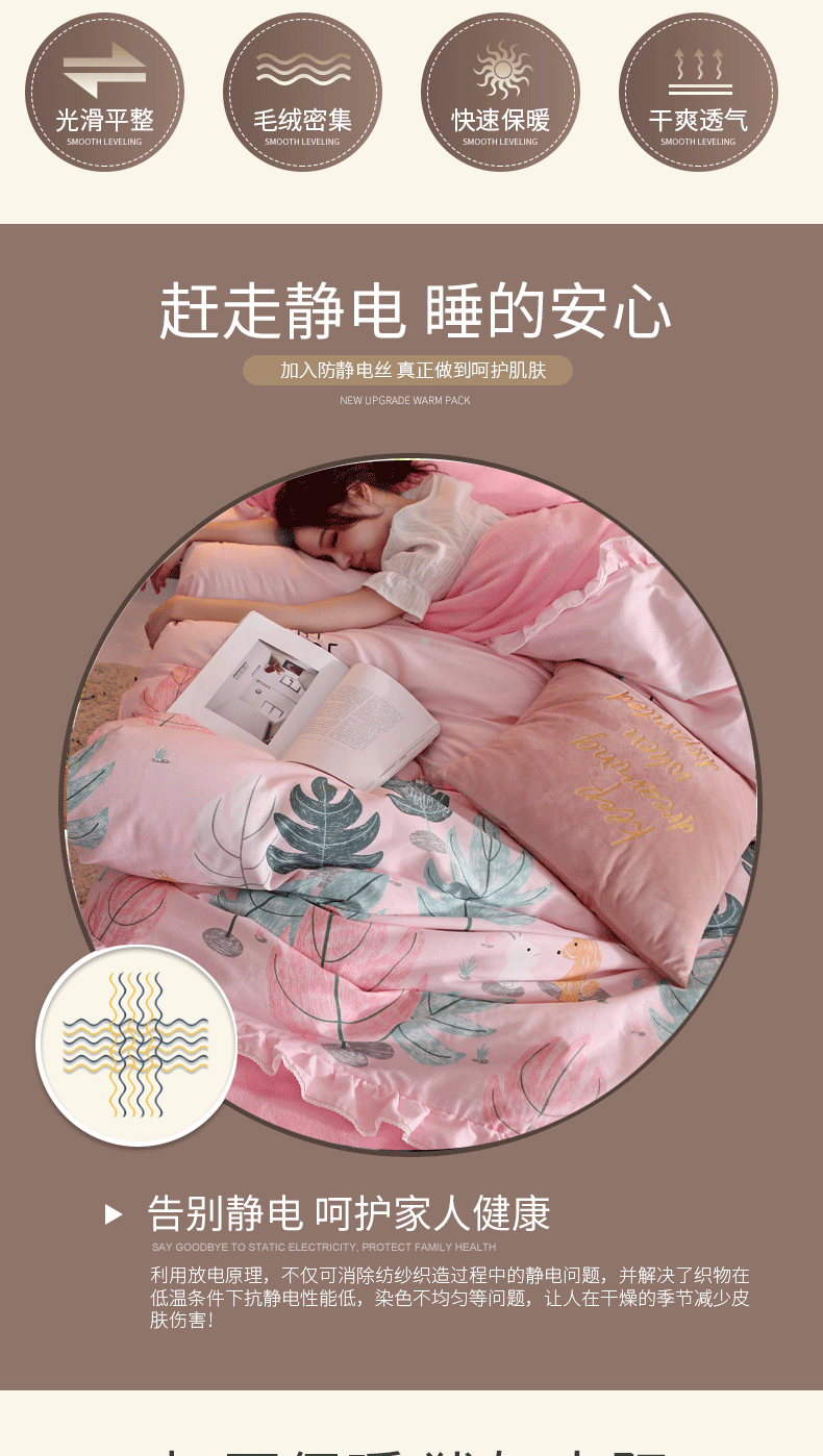 Phiên bản Hàn Quốc của lông cừu san hô bốn mảnh Bộ đồ giường 1,8m flannel tấm 1,5m mùa đông dày nhung chăn giá chăn ga gối đệm