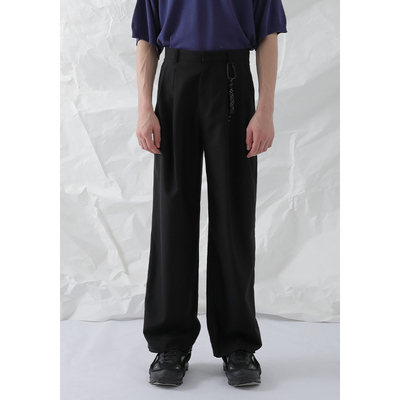 mixseven thiết kế ban đầu retro đen cao eo lỏng quần xu hướng quần nam để gửi phụ kiện - Quần
