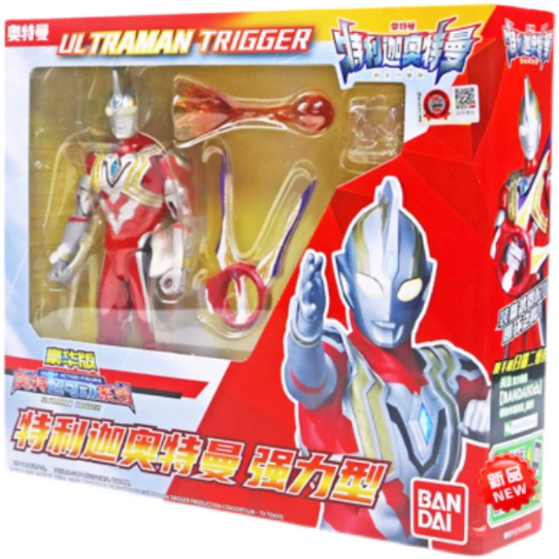 Bandai, Ultra, мощная подвижная Ультрамен Тига, мини-фигурка для мальчиков, премиум версия