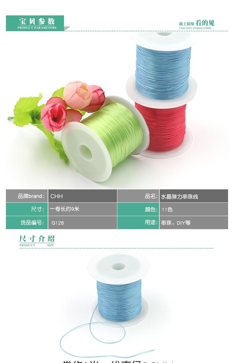 CHH đeo hạt pha lê dây đàn hồi cườm đường màu đeo hạt đường dây pha lê thủ công DIY cao su dây đeo vòng tay dây - Vòng đeo tay Clasp vòng tay đá thạch anh