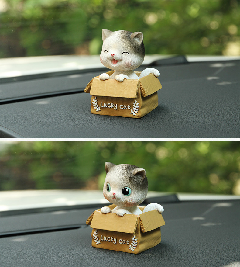 【中国直邮】 RAMBLE 车载摇头摆件 喵小乐A款 呆萌幸运猫